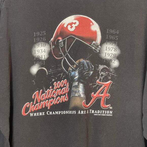 University of Alabama Size XL Black 2009 National Champions Long Sleeve Shirt - Picture 5 of 5